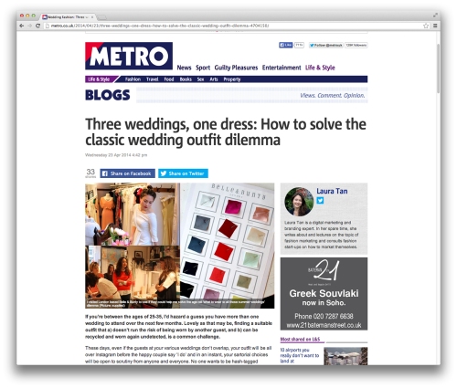 A recent Metro column on wedding style
